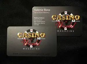 Casino World Magazine Business Card Design