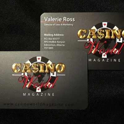 Casino World Magazine Business Card Design