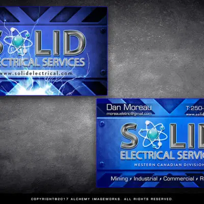 Solid Electircal Services Business Card Design