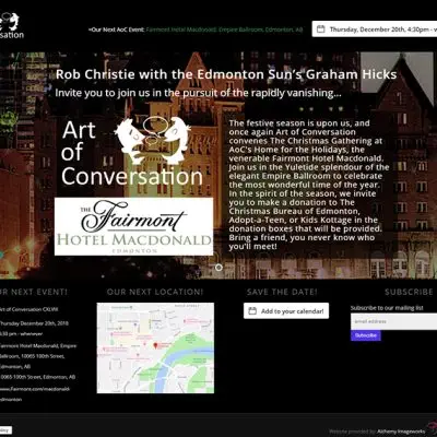 The Art of Conversation Website Layout