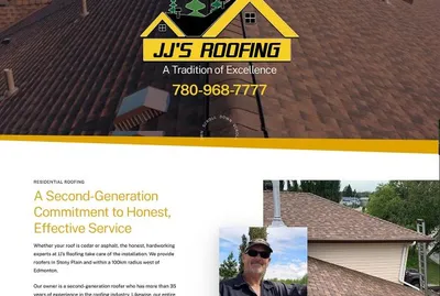JJ's Roofing Stony Plain - Website Design by Alchemy Imageworks