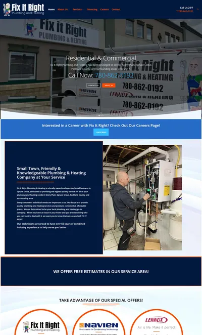 Fix It Right Plumbing & Heating Web Design by Alchemy Imageworks