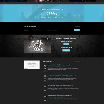 Celestial Ruin Mobile Responsive Web Design