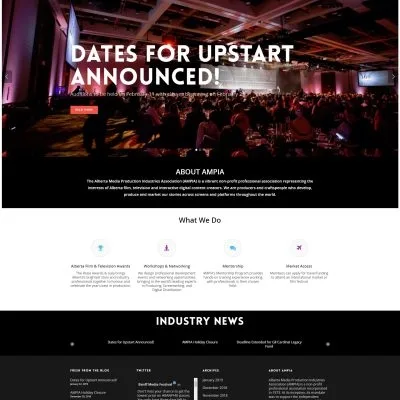 AMPIA - Alberta Media Productions Industries Association Website Design